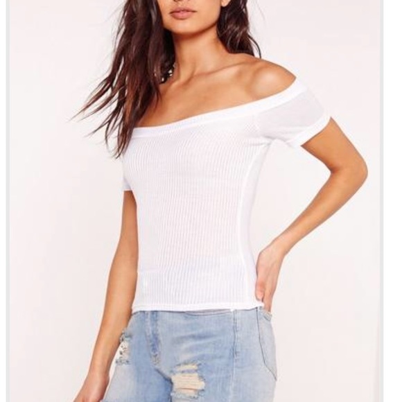 Missguided Tops - NWOT Ribbed Off the Shoulder Top